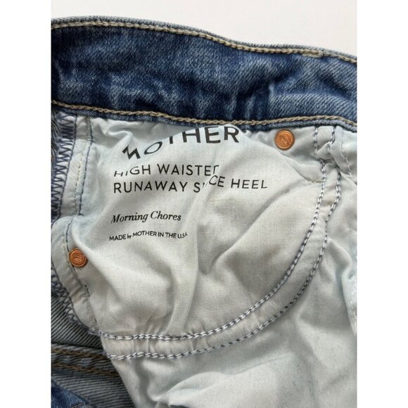 Mother Superior High Waisted Runaway Slice Heel Jeans in Morning Chores Size 25 - Picture 9 of 13